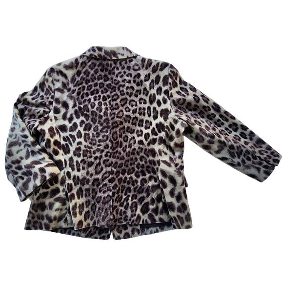 NEW VTG Talbots Leopard Velour Blazer. 90s chic, NWOT! Statement piece. 🔥 - Picture 7 of 8